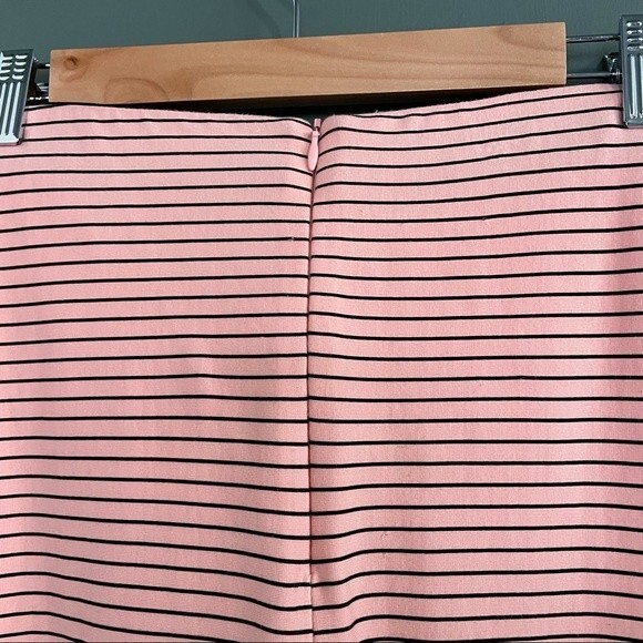 ZARA Skirt Knee Length Tie-Front Pink Pinstriped Knit Pencil Skirt Size Small - Picture 6 of 10